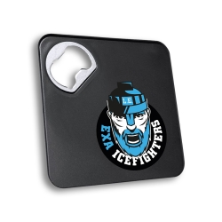 Icefighters - 2in1 Untersetzer und Flaschenöffner - Logo - Schwarz