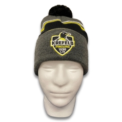Krefeld Pinguine - Bommelmütze - Logo - grau