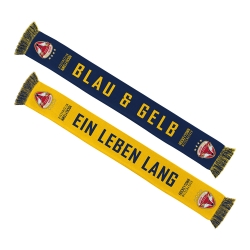 Lausitzer Füchse - Fan Schal - Blau/Gelb - Ein Leben lang