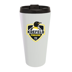 Krefeld Pinguine - Thermobecher - Logo - weiß 